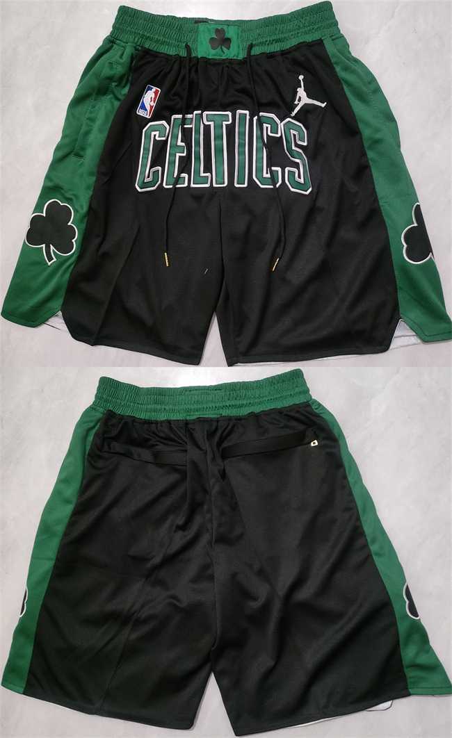 Men%27s Boston Celtics Black Shorts (Run Small)